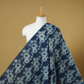 Blue - indigo bagru hand cotton fabric 12 - handcrafted