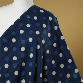 Blue - indigo bagru hand cotton fabric 15 - handcrafted