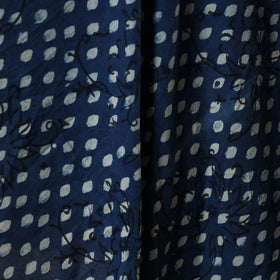 Blue - indigo bagru hand cotton fabric 01 - handcrafted