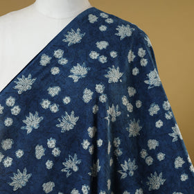 Blue - indigo bagru hand cotton fabric 03 - handcrafted