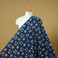 Blue - indigo bagru hand cotton fabric 03 - handcrafted