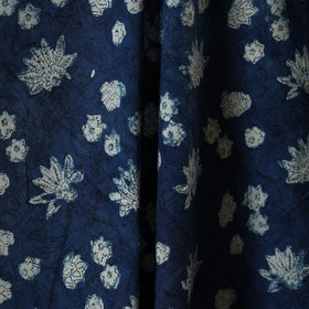Blue - indigo bagru hand cotton fabric 03 - handcrafted