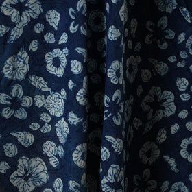 Blue - indigo bagru hand cotton fabric 04 - handcrafted