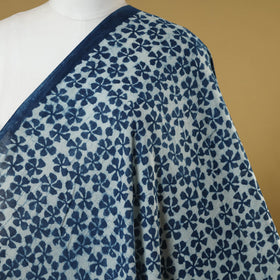 Blue - indigo bagru hand cotton fabric 06 - handcrafted