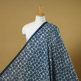 Blue - indigo bagru hand cotton fabric 06 - handcrafted