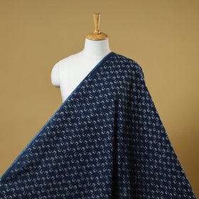 Blue - indigo bagru hand cotton fabric 07 - handcrafted
