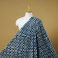 Blue - indigo bagru hand cotton fabric 08 - handcrafted