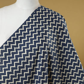 Blue - indigo bagru hand cotton fabric 10 - handcrafted