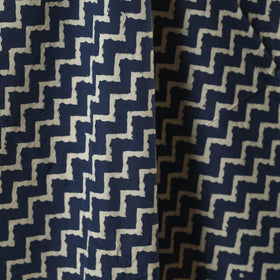 Blue - indigo bagru hand cotton fabric 10 - handcrafted