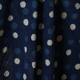 Blue - indigo bagru hand cotton fabric 15 - handcrafted