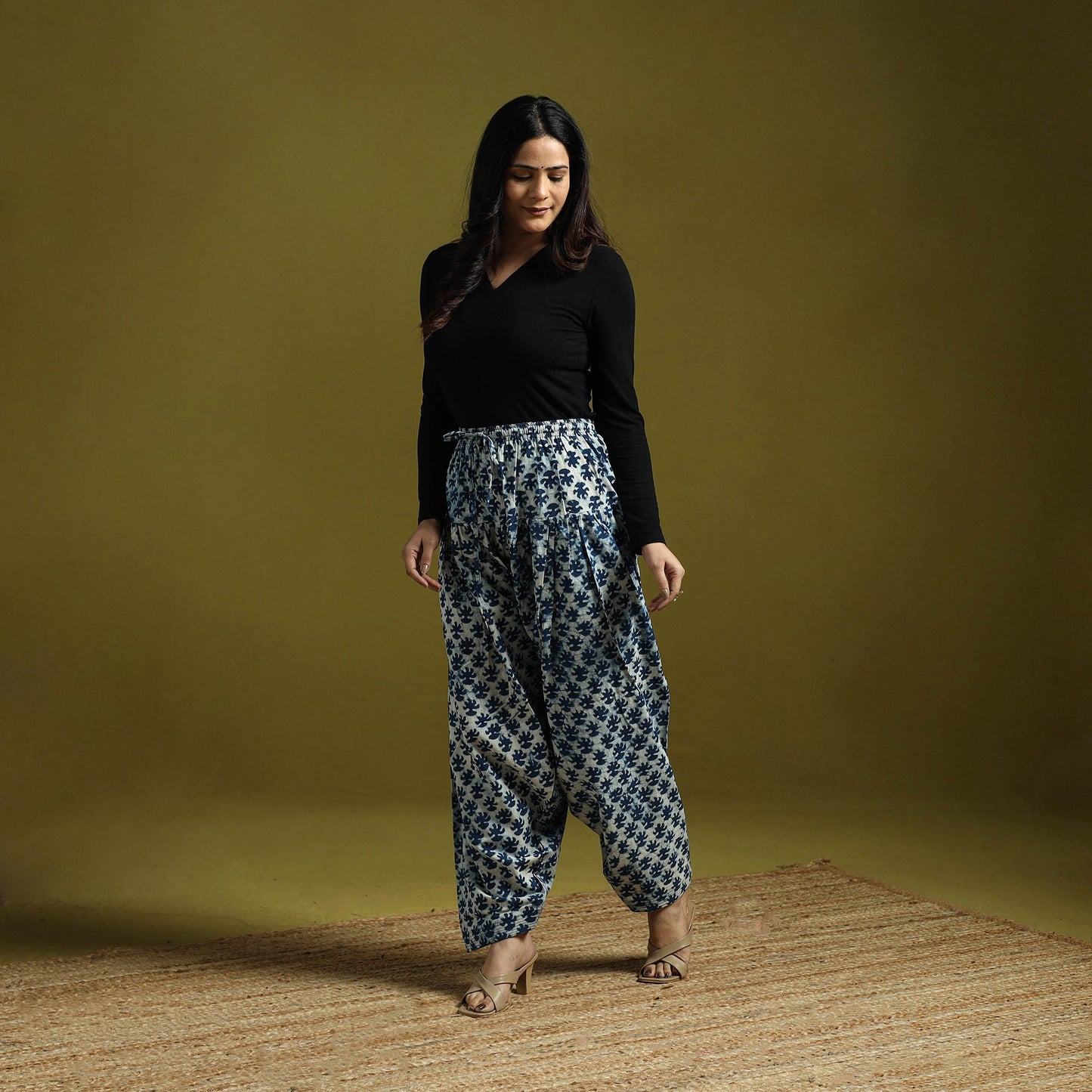 Blue - indigo bagru natural dyed cotton salwar 09