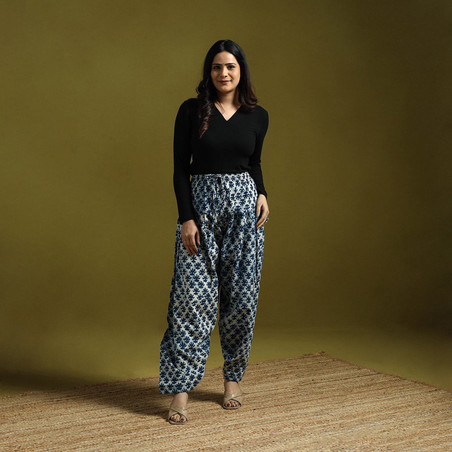 Blue - indigo bagru natural dyed cotton salwar 09