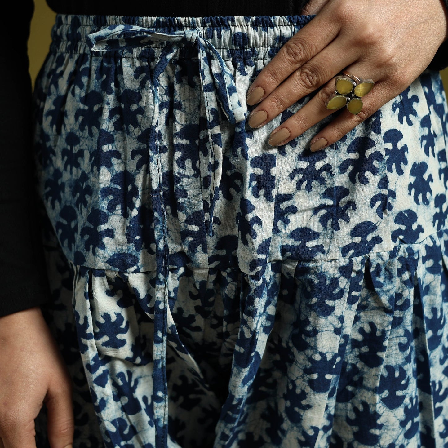 Blue - indigo bagru natural dyed cotton salwar 09