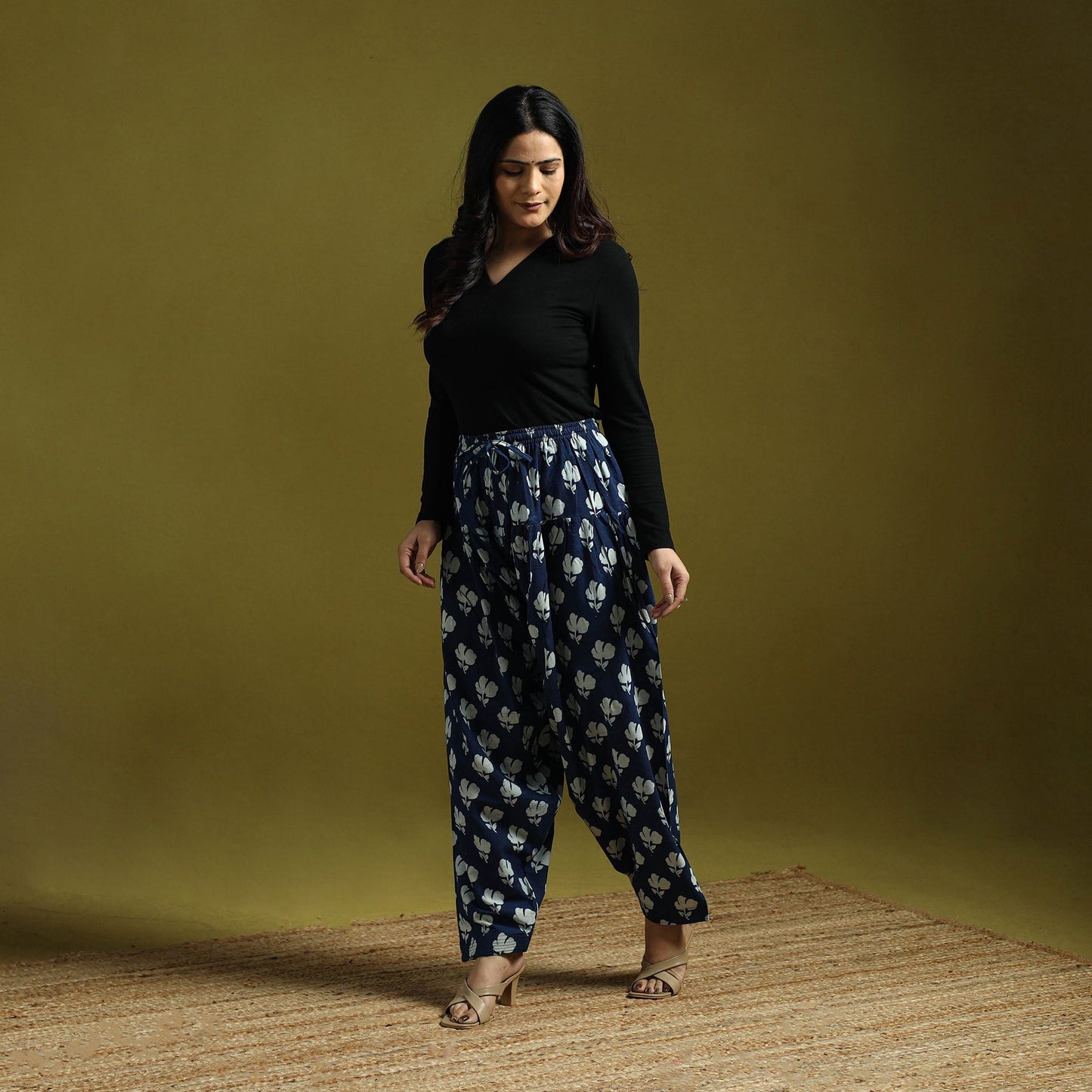 Blue - indigo bagru natural dyed cotton salwar 10