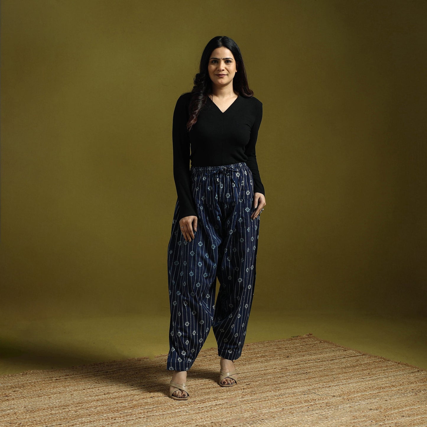 Blue - indigo bagru natural dyed cotton salwar 11