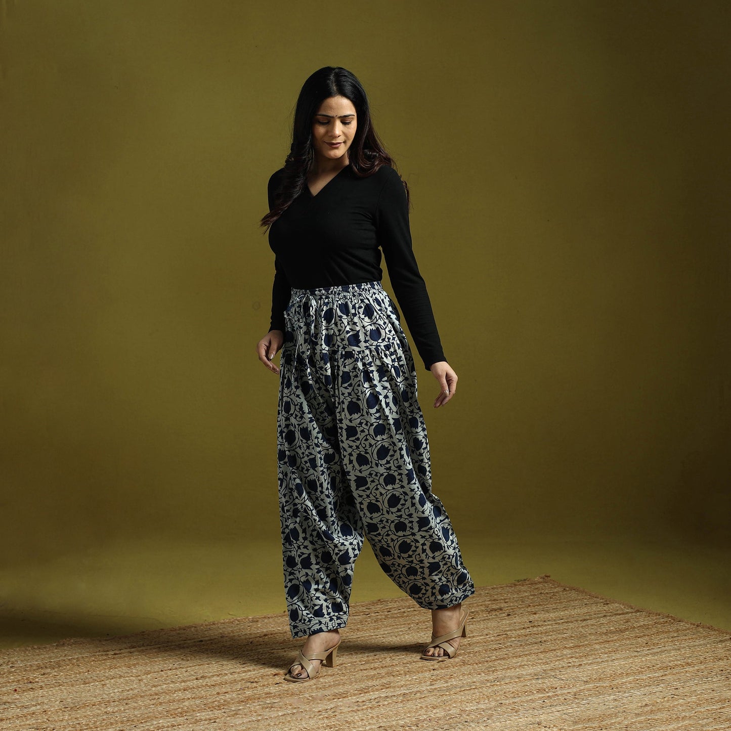 Blue - indigo bagru natural dyed cotton salwar 12