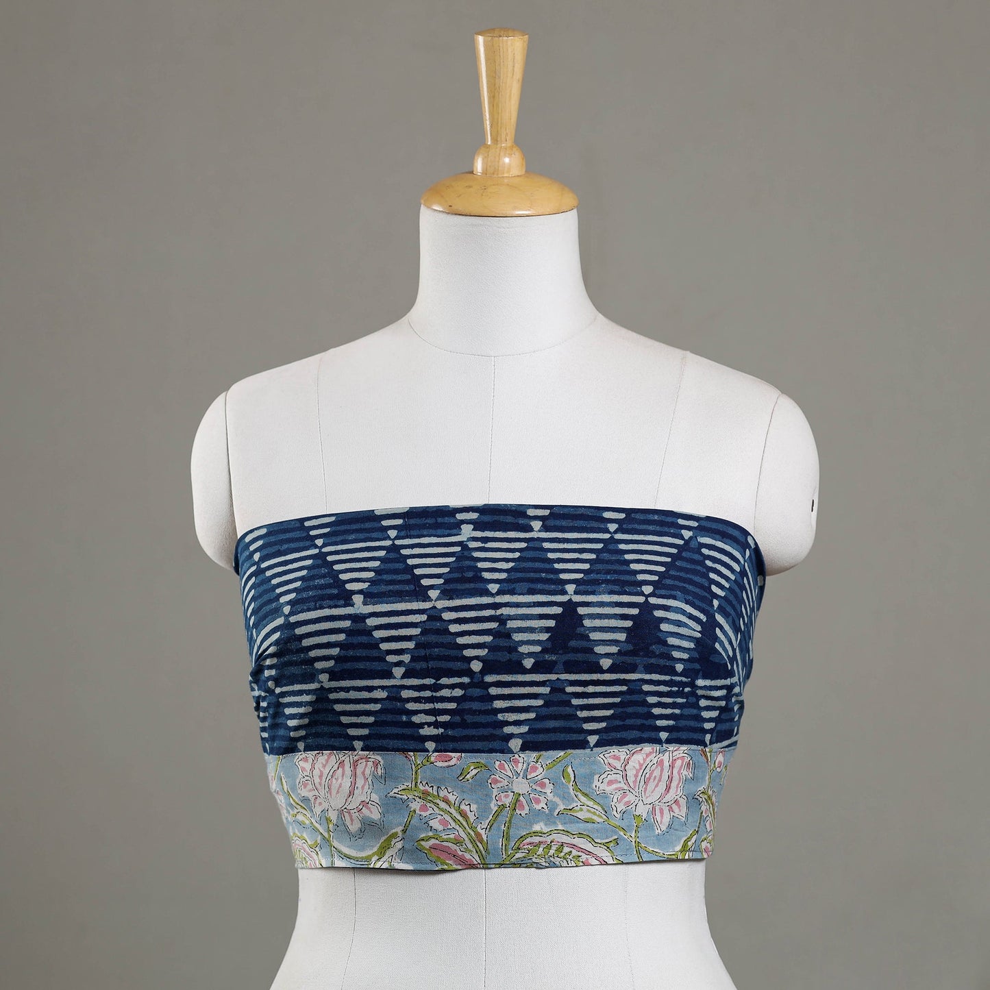 Buy Indigo Bagru Block Printed Cotton Blouse Piece Online at iTokri.com