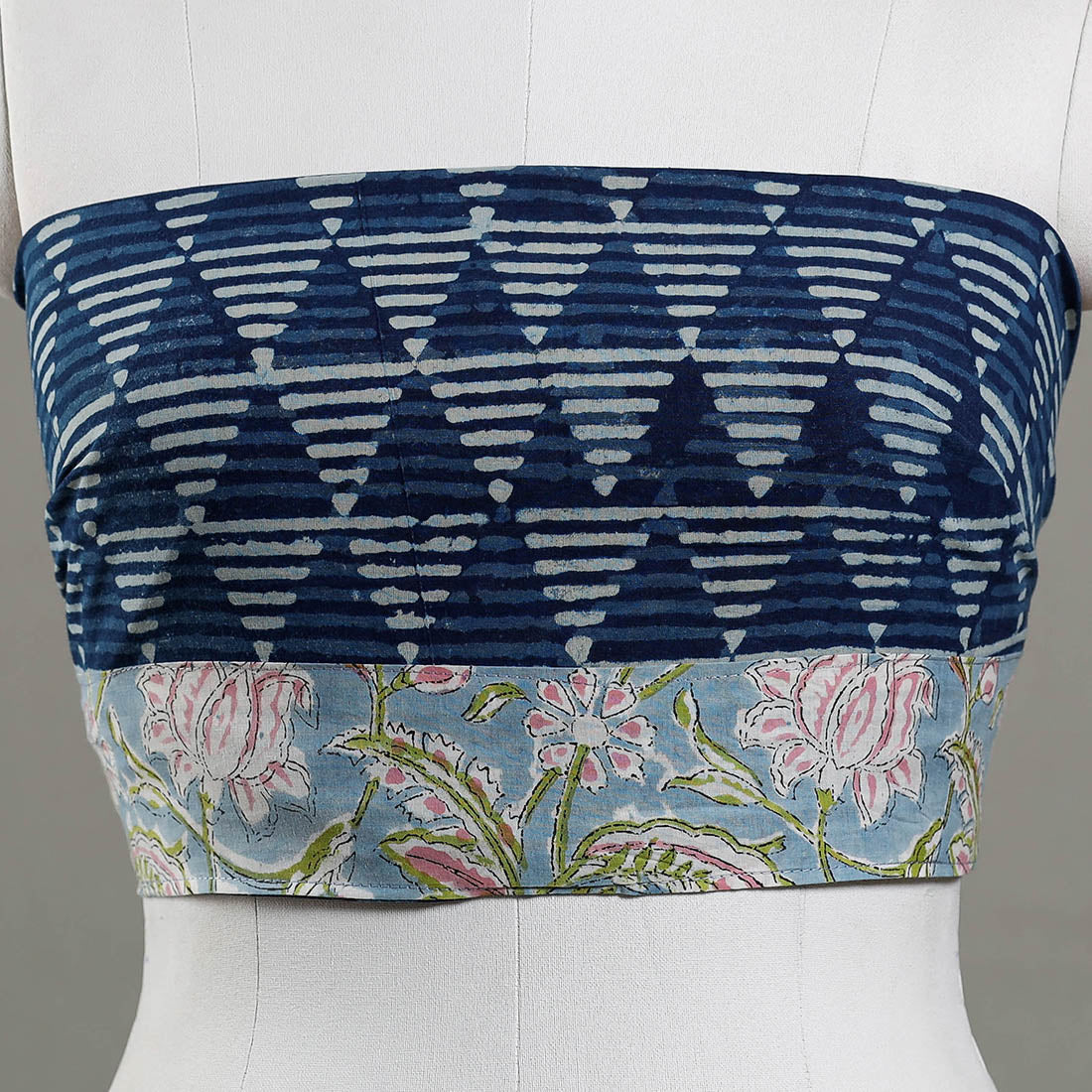 Buy Indigo Bagru Block Printed Cotton Blouse Piece Online at iTokri.com