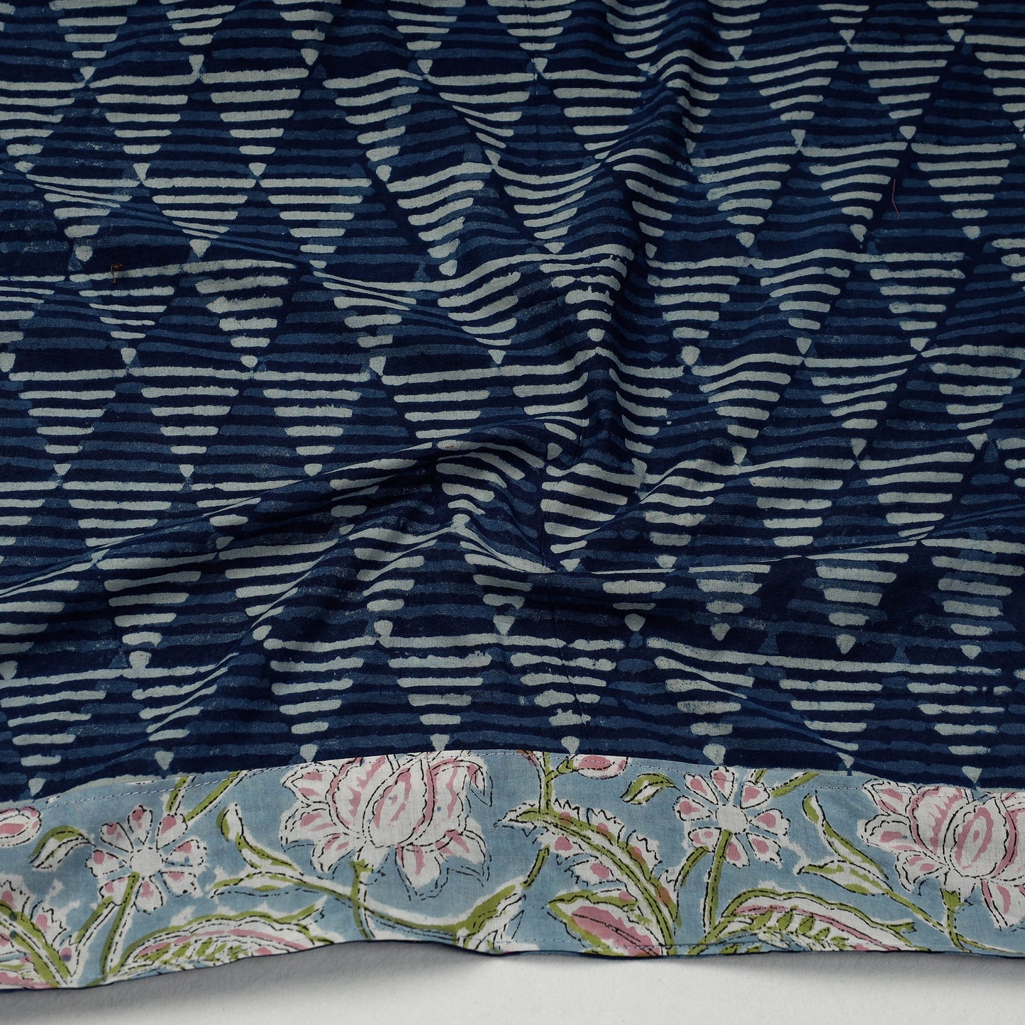 Buy Indigo Bagru Block Printed Cotton Blouse Piece Online at iTokri.com