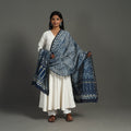Blue - indigo - chanderi silk dabu bagru dupatta 06