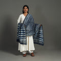 Blue - indigo - chanderi silk dabu bagru dupatta 07