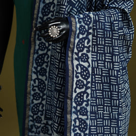 Blue - indigo chanderi silk hand natural dyed dabu bagru