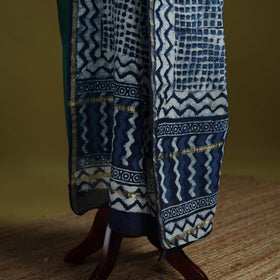 Blue - indigo chanderi silk hand natural dyed dabu bagru