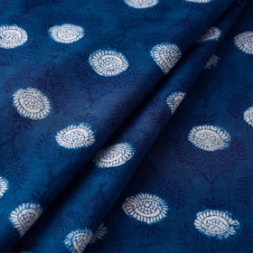 Buy Indigo Dabu Block Printing Cotton Fabric Online l iTokri.com