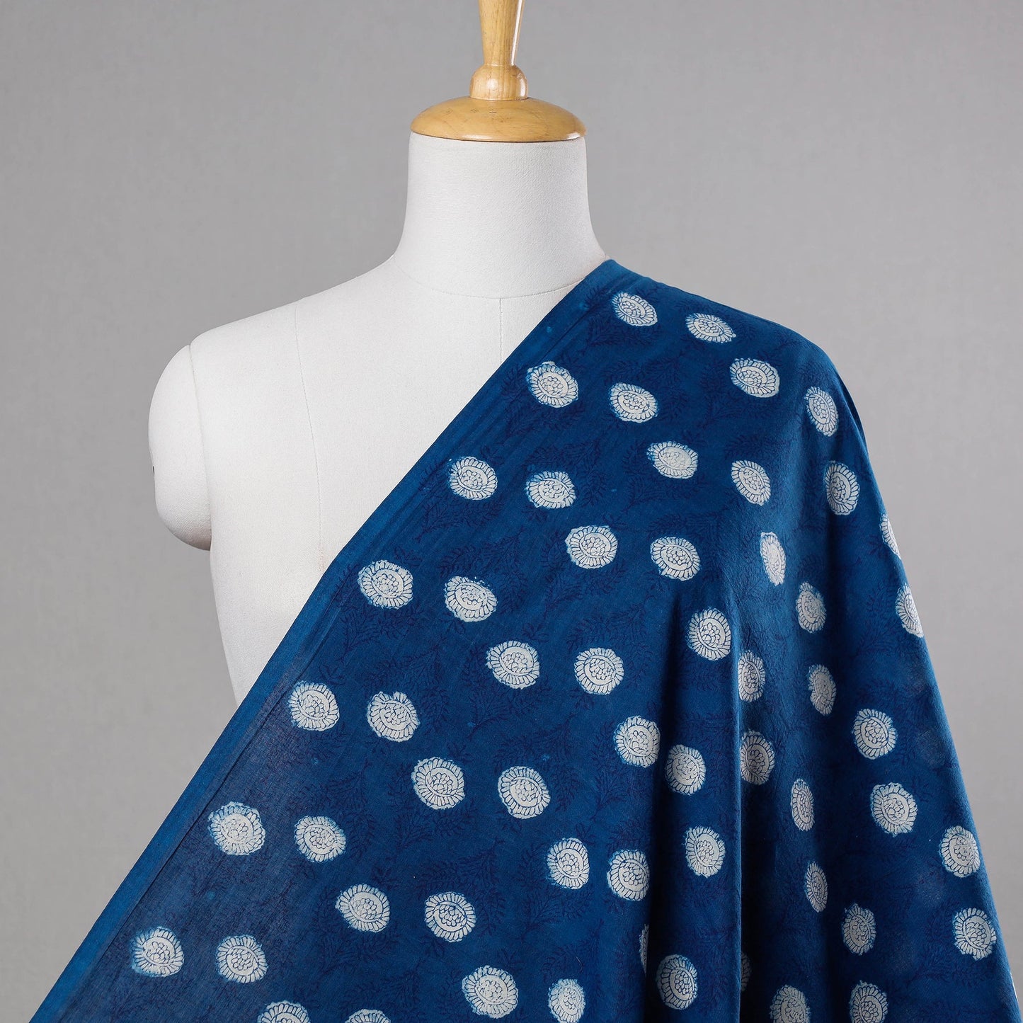 Buy Indigo Dabu Block Printing Cotton Fabric Online l iTokri.com