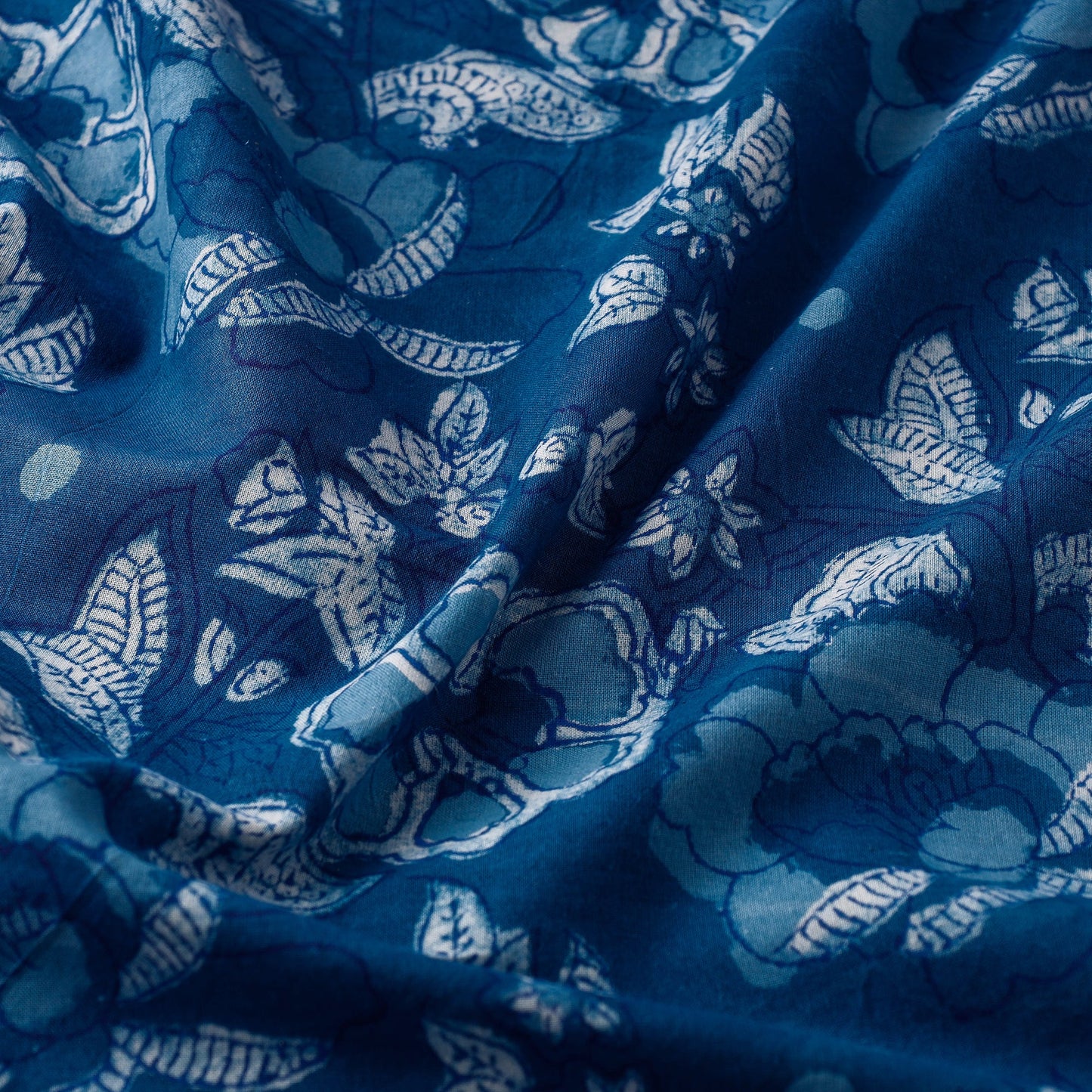 Buy Indigo Dabu Block Printing Cotton Fabric Online l iTokri.com