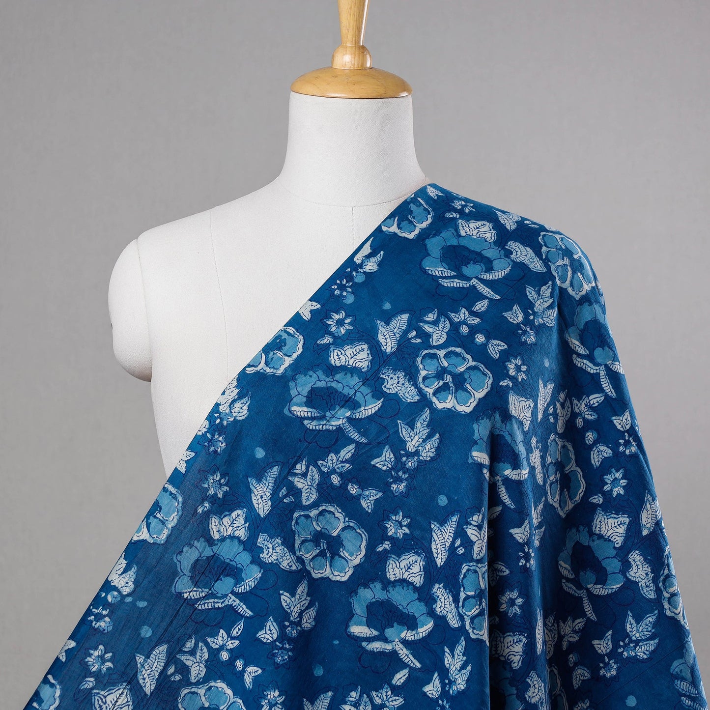 Buy Indigo Dabu Block Printing Cotton Fabric Online l iTokri.com