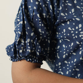 Blue - indigo hand printed cotton co-ord set 04