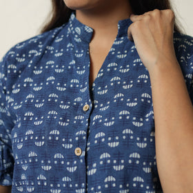 Blue - indigo hand printed cotton co-ord set 05