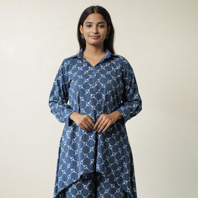 Blue - Indigo Hand Block Printed Cotton Co-Ord Set 14