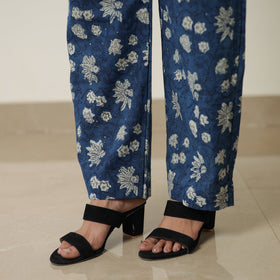 Blue - indigo hand printed cotton co-ord set 01