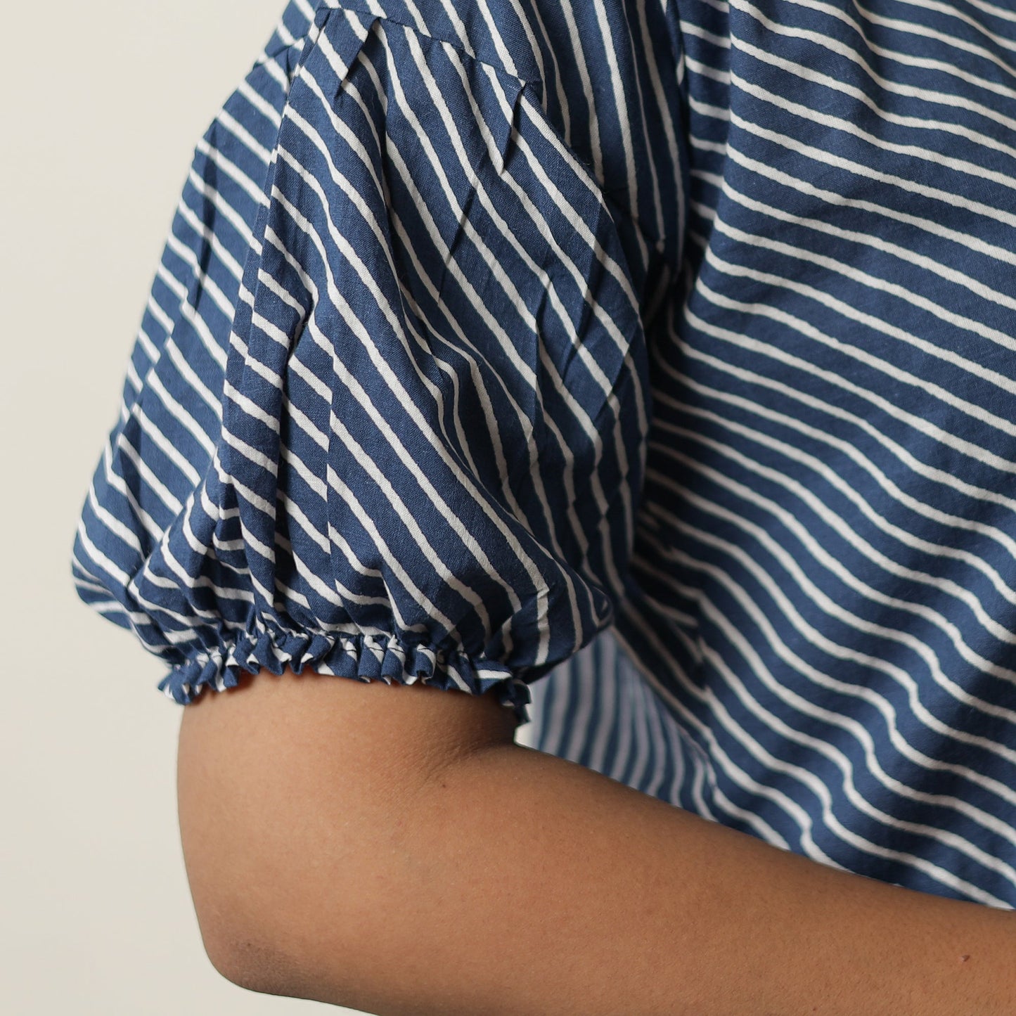 Blue - indigo hand printed cotton co-ord set 03