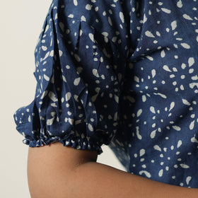 Blue - indigo hand printed cotton co-ord set 04