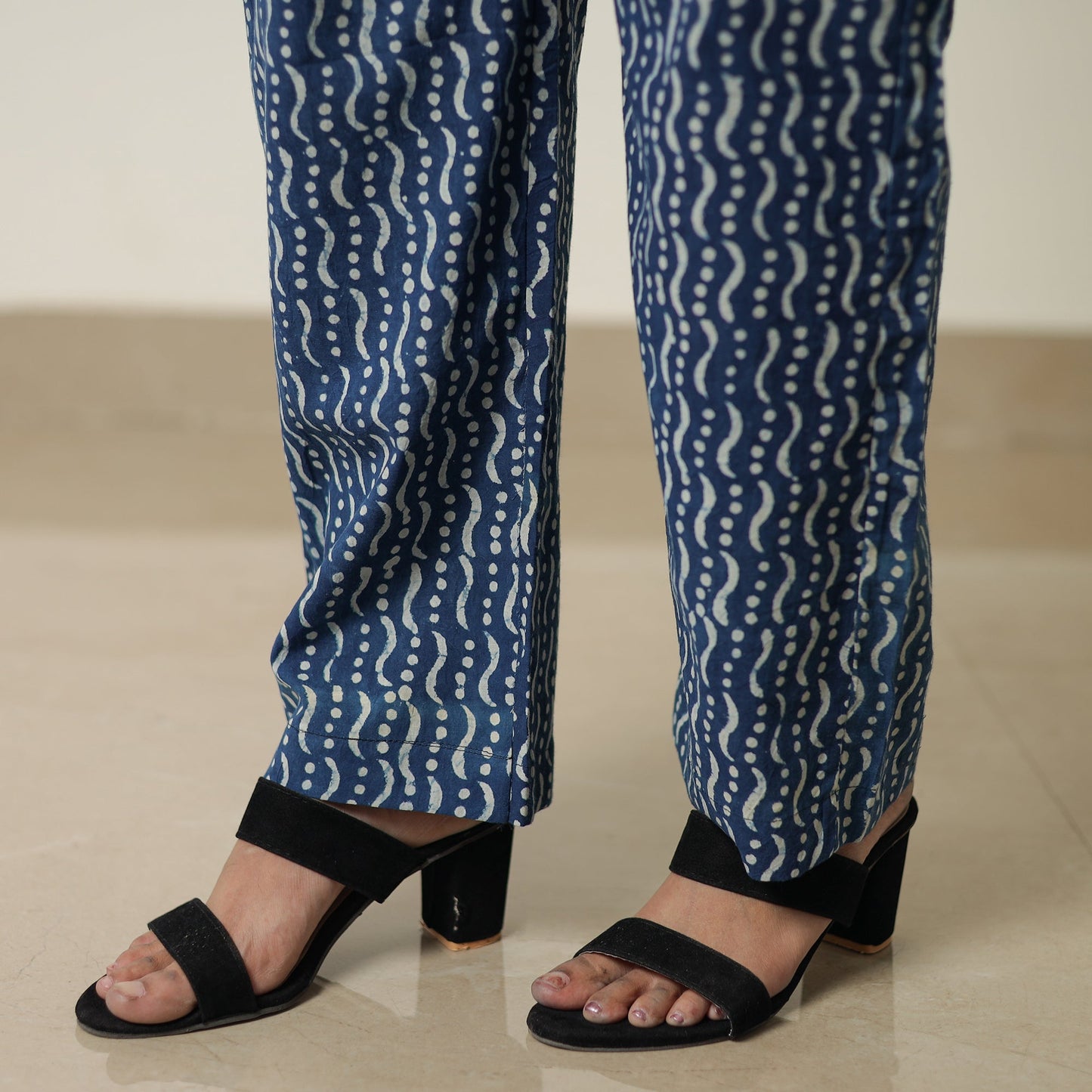 Blue - indigo hand printed cotton co-ord set 06