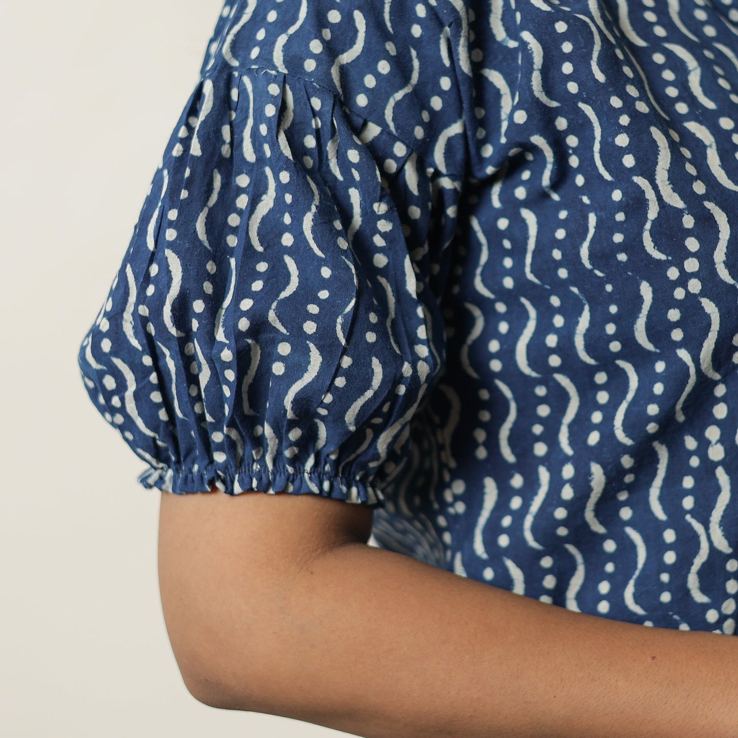 Blue - indigo hand printed cotton co-ord set 06