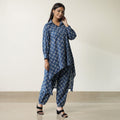 Blue - Indigo Hand Block Printed Cotton Co-Ord Set 14