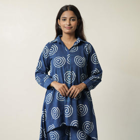 Blue - indigo hand printed cotton co-ord set 15