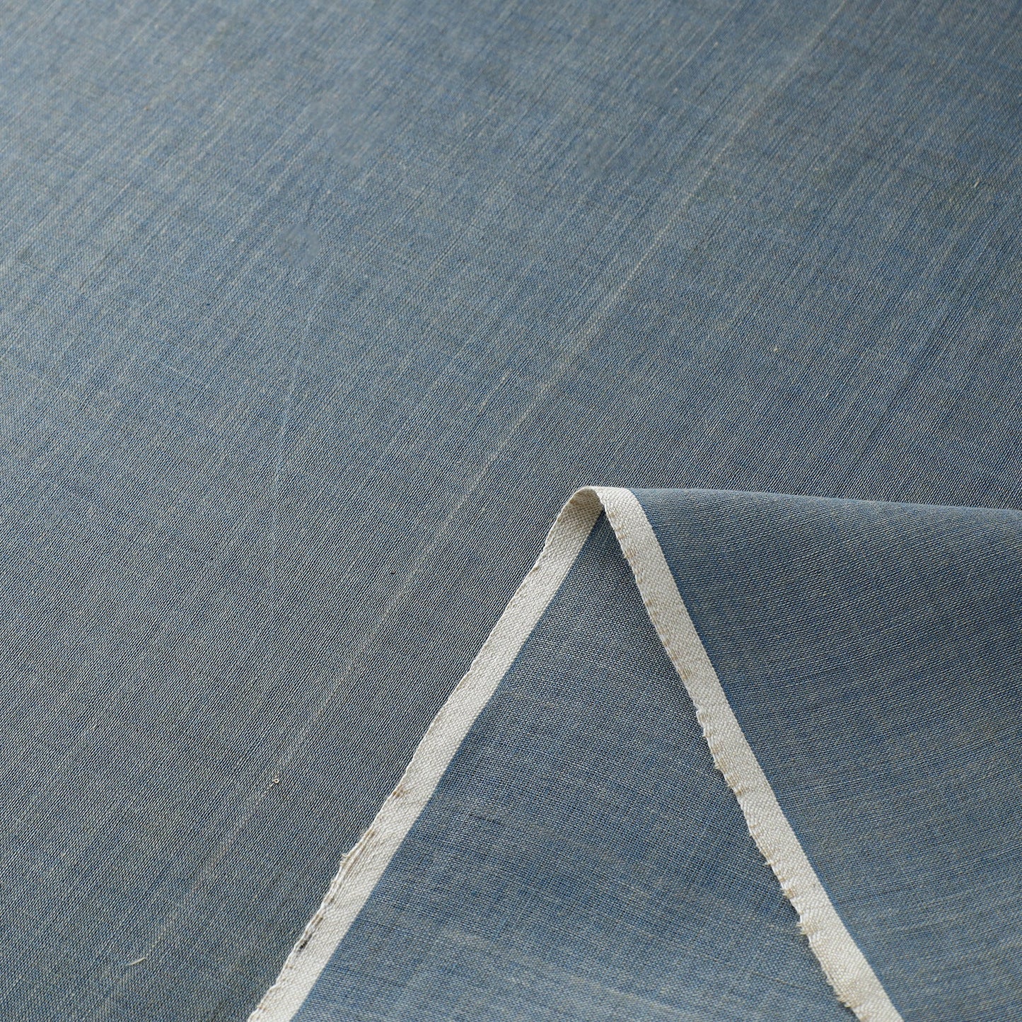 Buy Indigo Organic Cotton Pomegranate Plain Handloom Fabric