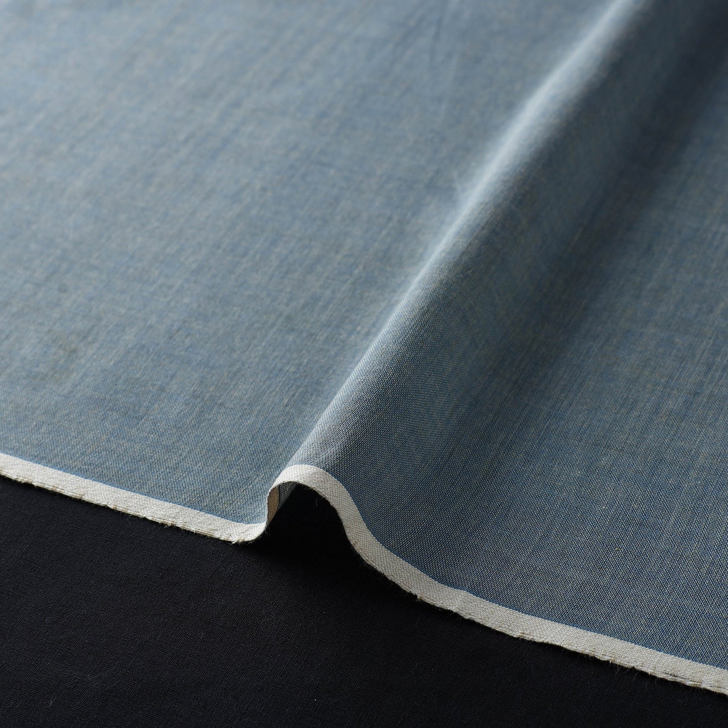 Buy Indigo Organic Cotton Pomegranate Plain Handloom Fabric