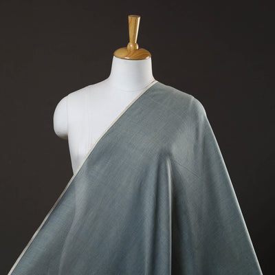 Buy Indigo Organic Cotton Pomegranate Plain Handloom Fabric