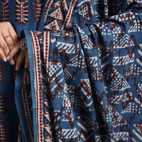 Buy Pipad Block Printed Cotton Kurta with Palazzo & Dupatta Set Online at iTokri.com