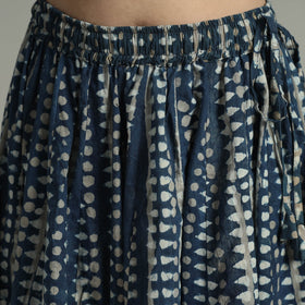  Indigo Block Printed 24 Kali Patchwork Cotton Long Skirt 17 