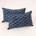 Blue - indigo - set of 2 cotton pillow covers 06
