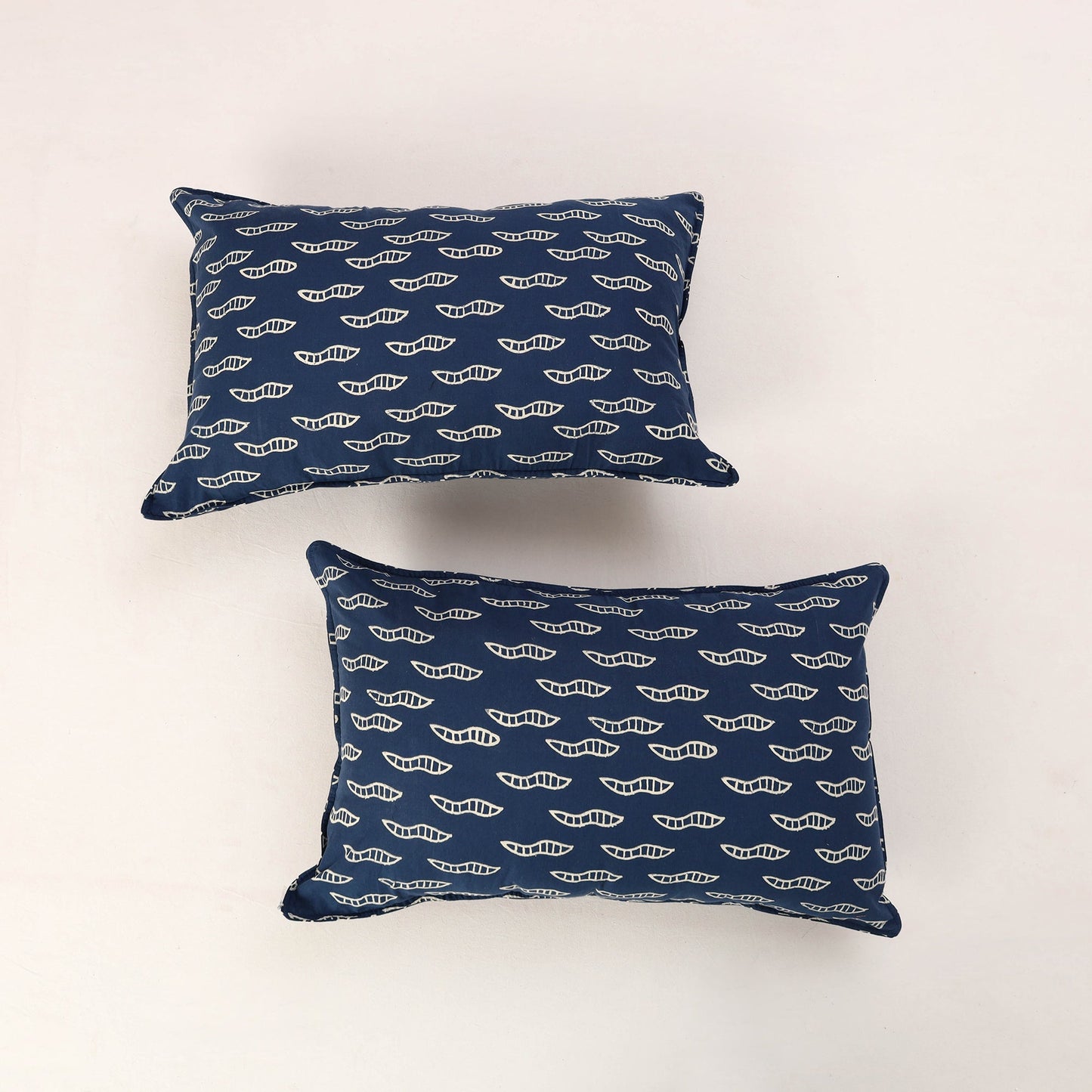 Blue - indigo - set of 2 cotton pillow covers 06