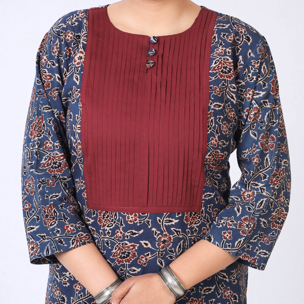 Buy iTokri Casuals - Ajrakh Block Print Cotton Long Kurta Online at iTokri.com