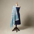 Jacquard cotton 2pc unstitched dress material with earrings